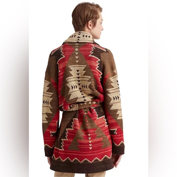 Lauren Ralph Lauren Red and Brown Patterned Cardigan - Picture 4 of 16